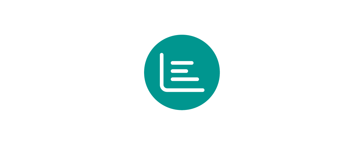 Teal circular icon with white horizontal lines, representing a list, menu, or organized content, often used to indicate navigation or structured information.