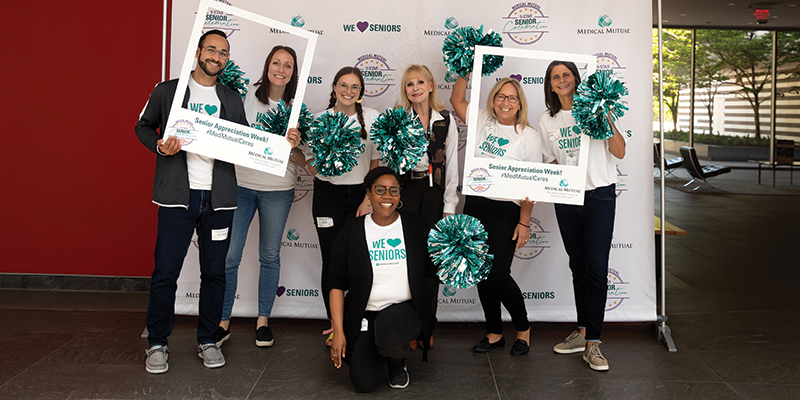 Medical Mutual employees posing at Cleveland Museum of Art