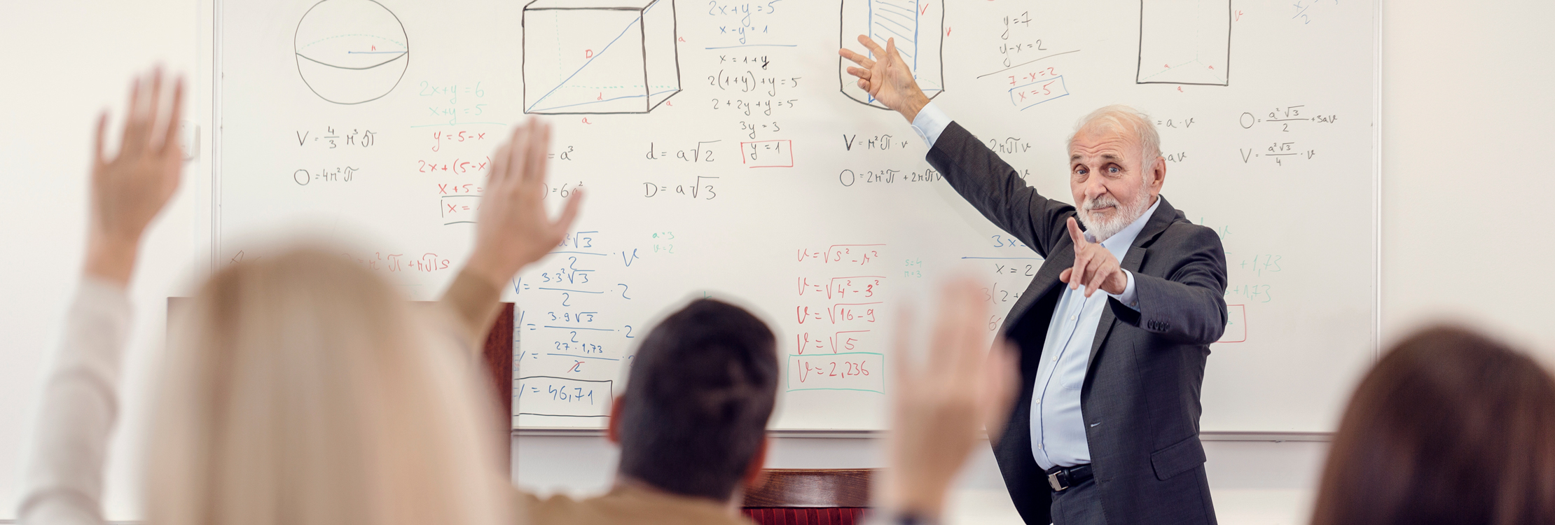 Professor teaching students