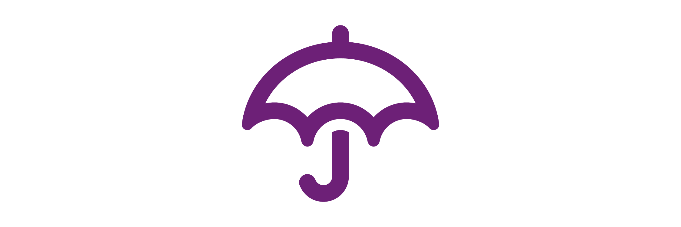 Purple umbrella icon