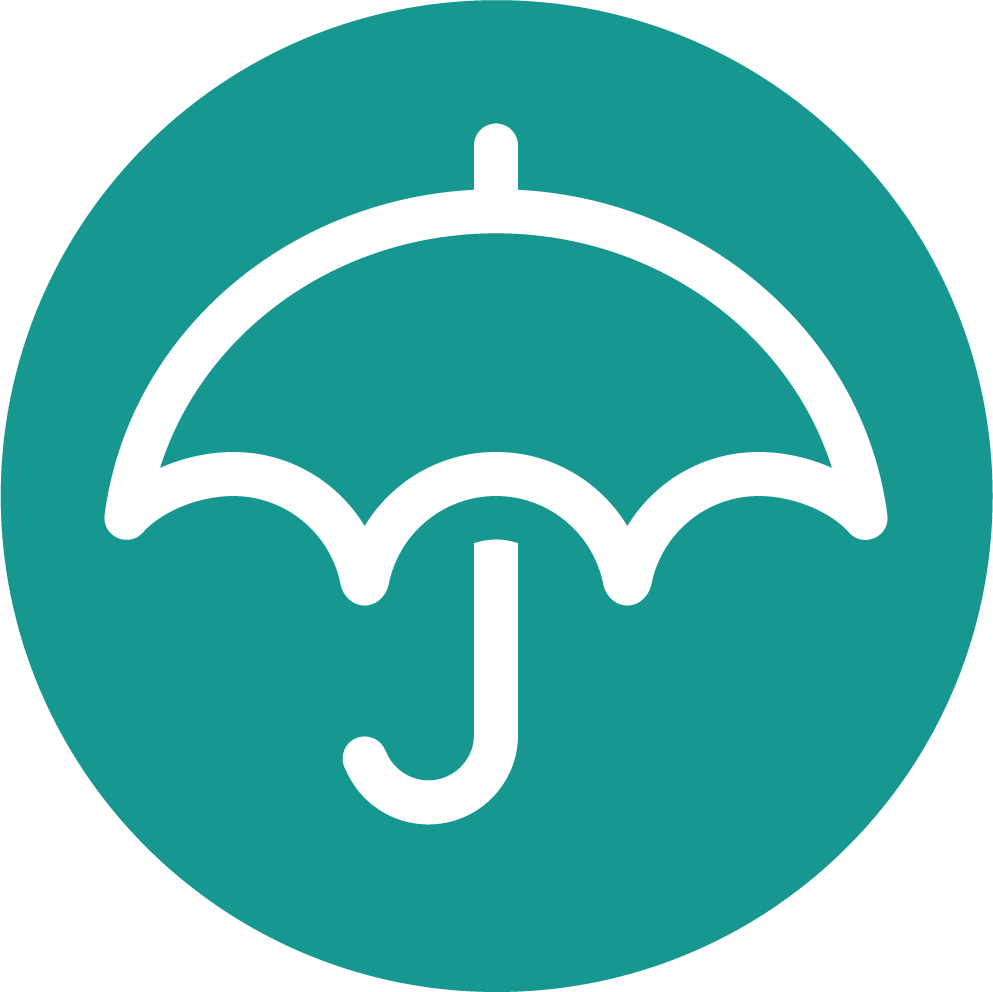 Simple icon of an umbrella