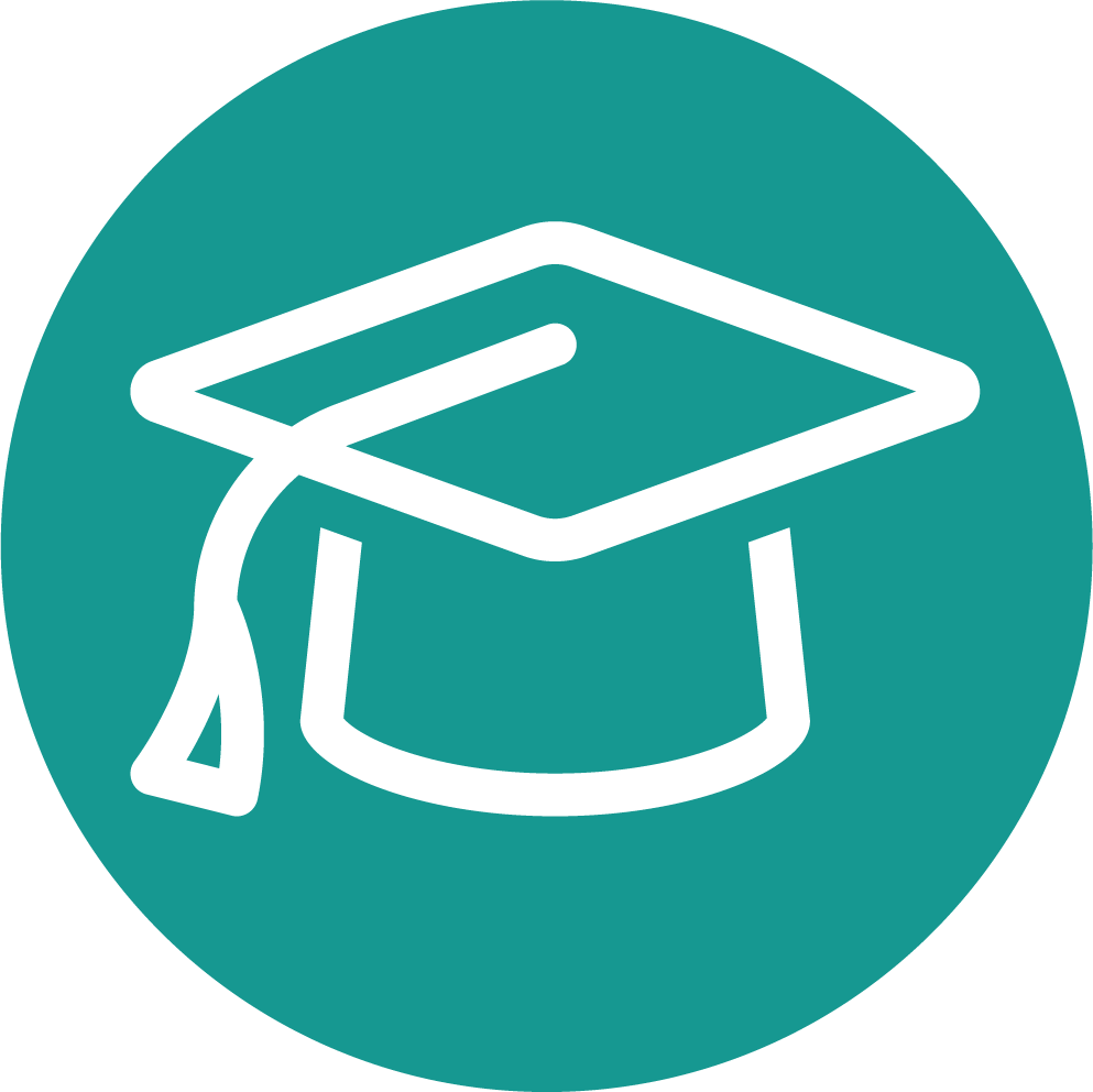 Simple icon of a graduation cap