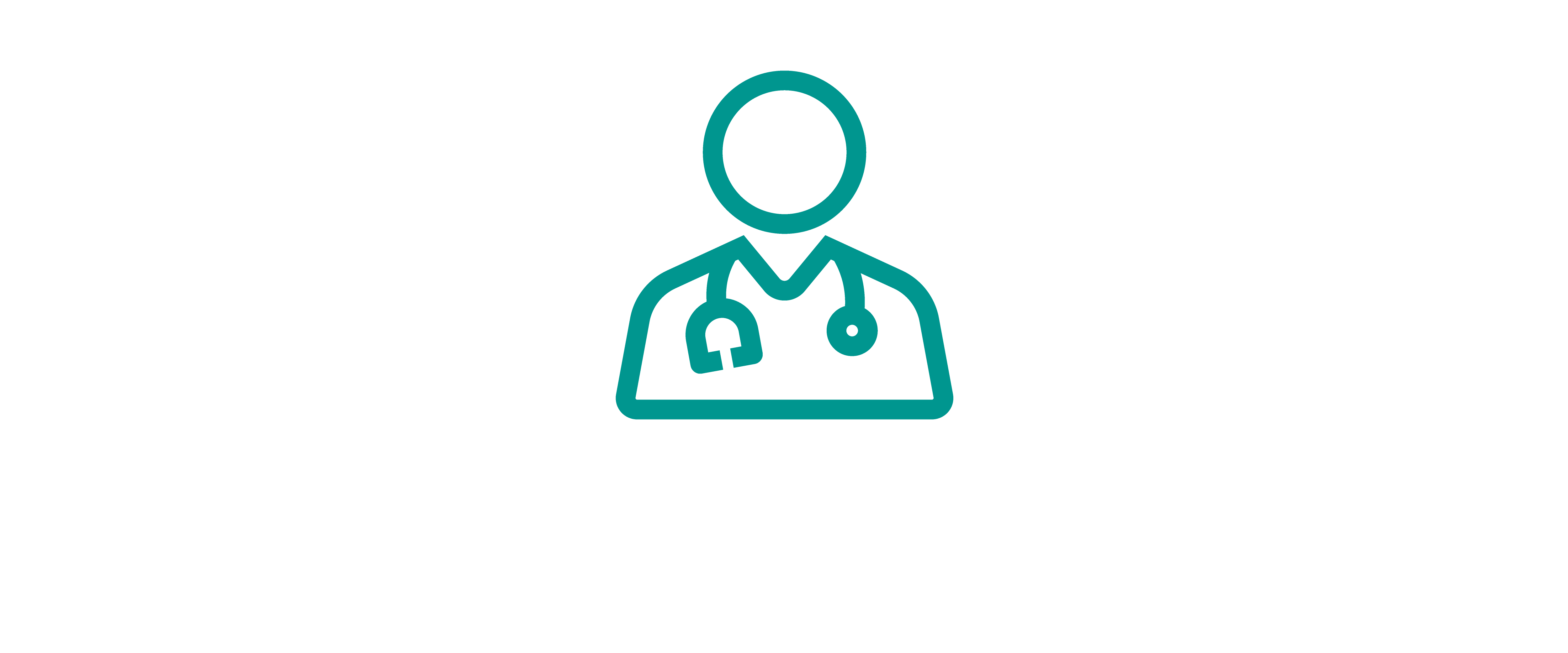Teal icon of a medical professional.