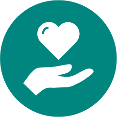 Icon of hand cupping heart