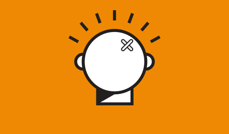 Graphic depicting bandage on head