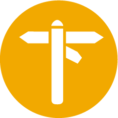 Road sign showing a fork in the road